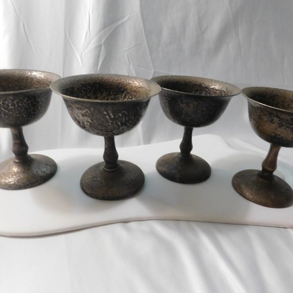 Antique Pick Barth Goblet 18% Nickel Silver Chalice Cups Lot of 4 - Picture 1 of 8